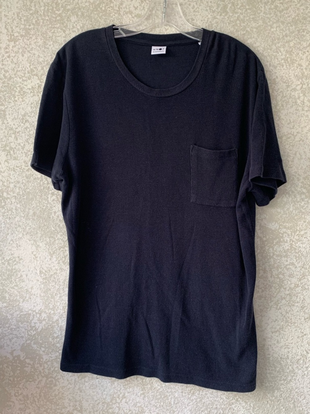 No Nationality Classic Black Crewneck Pocket Tee Large Knit Luxury Soft